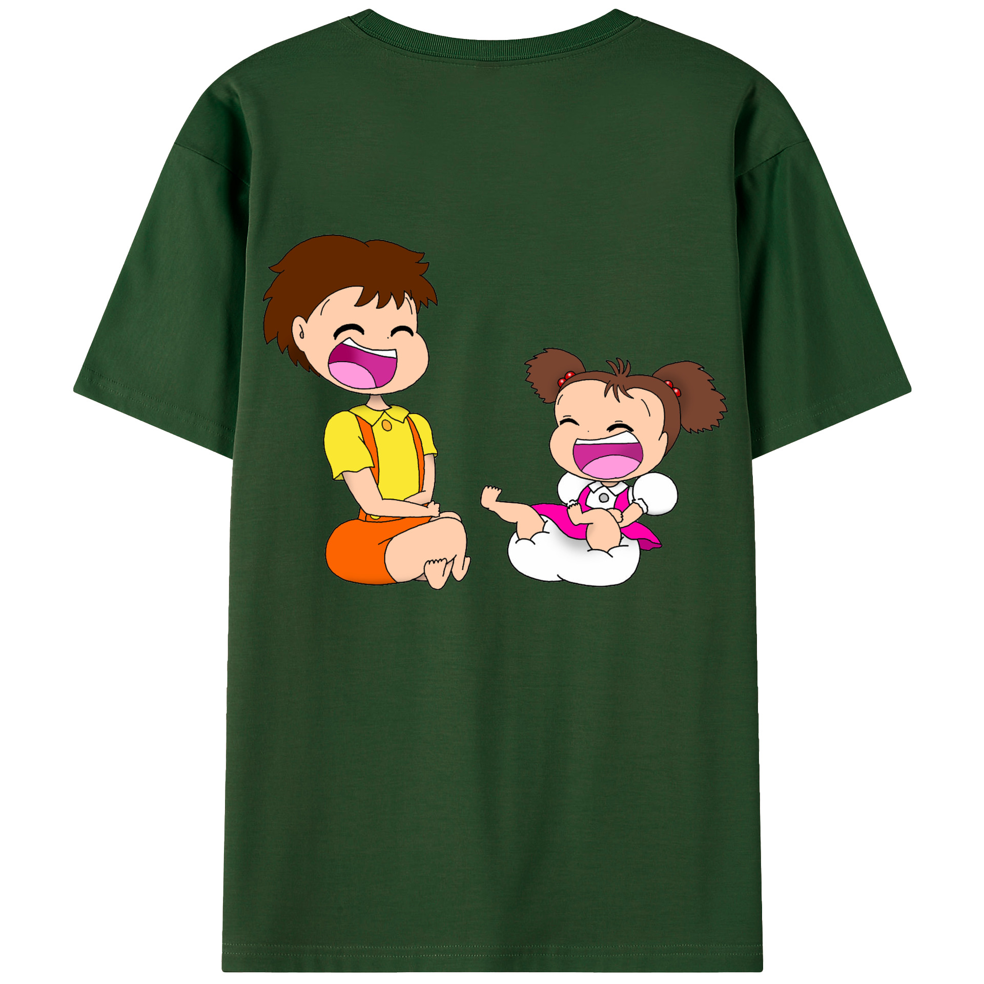 （画像用） となりのトトロ 草壁メイ 草壁サツキ My Neighbor Totoro Satsuki Kusakabe Mei Kusakabe 綿100％半袖Tシャツ（背面プリント）